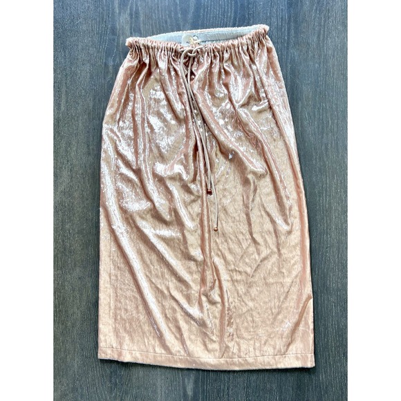 ALYSI chocolat NWT New Midi Skirt Textured Gonna Velvet...